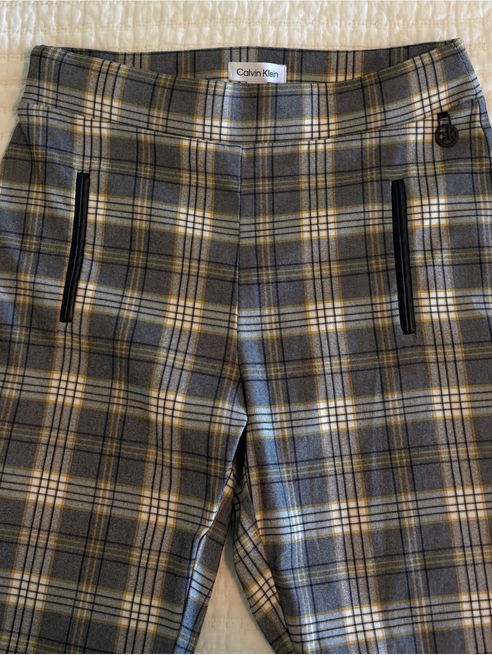 Calvin Klein Women’s Retro Plaid Comfort Stretch Skinny Pants Size 8